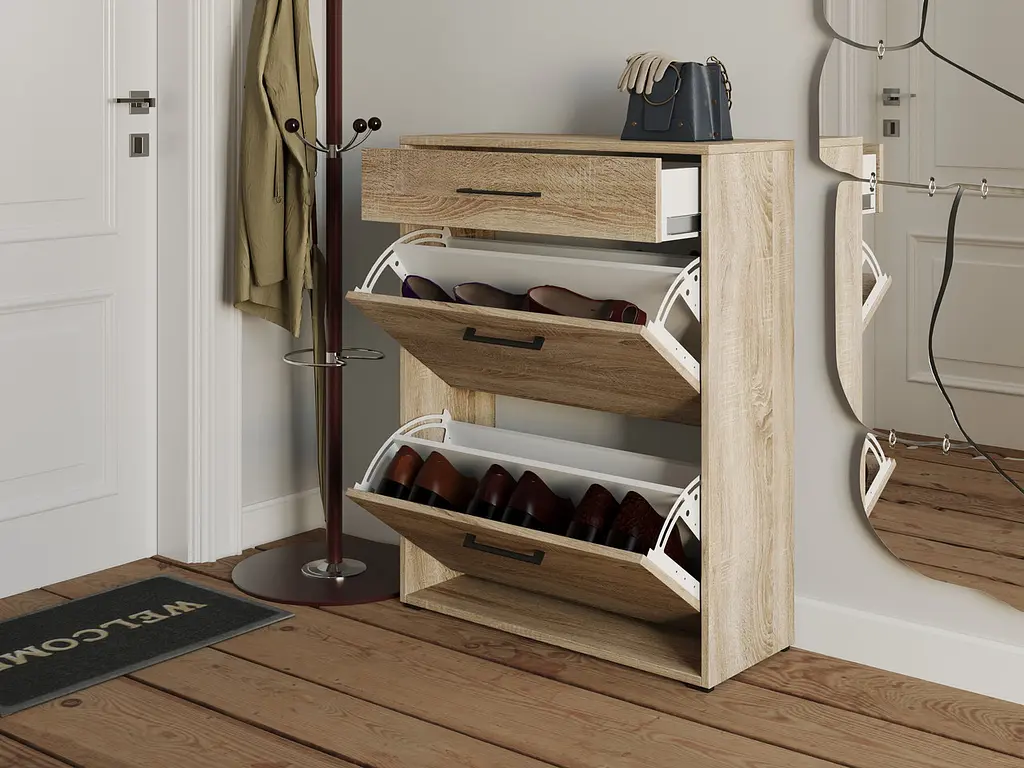 Полиця для взуття Flamecame на 3 шухляди з ДСП II FT-7 Дуб сонома - фото 2