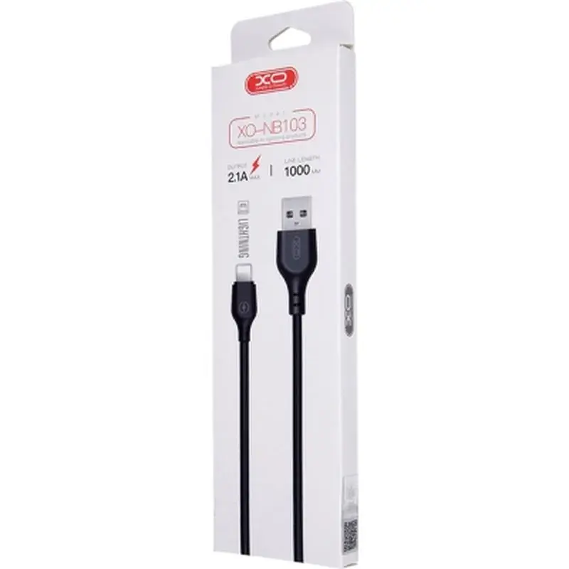 Дата кабель USB 2.0 AM to Lightning 1.0m 2.1A NB103 black XO (6920680862702) - фото 2