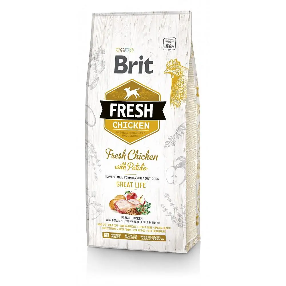 Сухий корм Brit Fresh для дорослих собак всіх порід курка і картопля 12 кг (170989/530731)