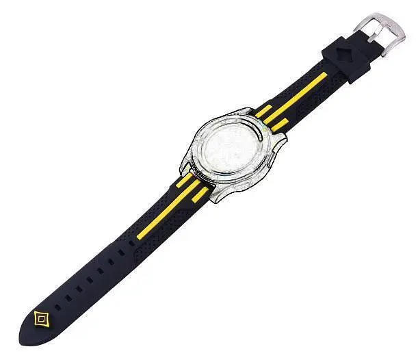 Силиконовый ремешок Primo Dart для часов Samsung Galaxy Watch 46 мм SM-R800 Black Yellow - фото 2