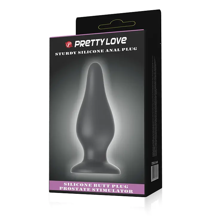 Анальная пробка - Pretty Love Sturdy Silicone Anal Plug Black - фото 7