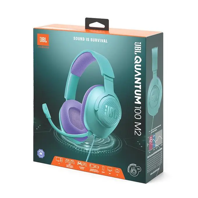 Навушники з мікрофоном JBL Quantum 100 M2 JBLQTUM100M2CYN Cyan - фото 8