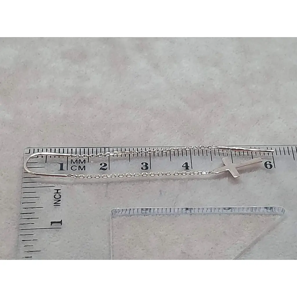 Золоті сережки-протягання Всесвіт Хрестики. 22010700 - фото 5