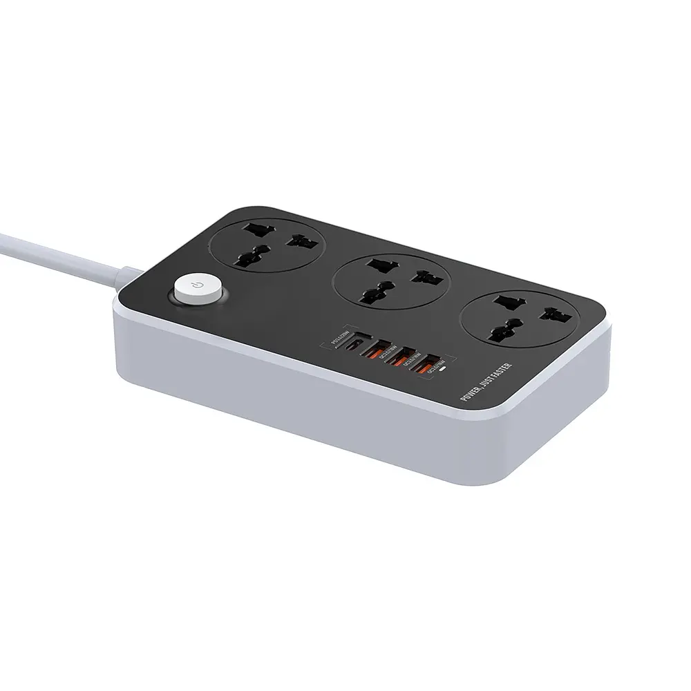 Мережевий подовжувач ColorWay 3 розетки + 4 USB QC3.0&PD Black (CW-CHU34PDB) - фото 2
