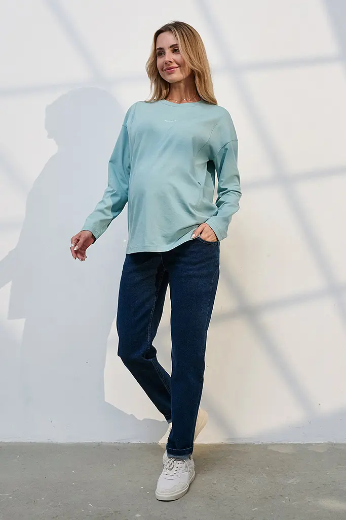 Джинси для вагітних Mom Fit для майбутніх мам з регульованим поясом M (46) Leyton Юла Мама синій - фото 3