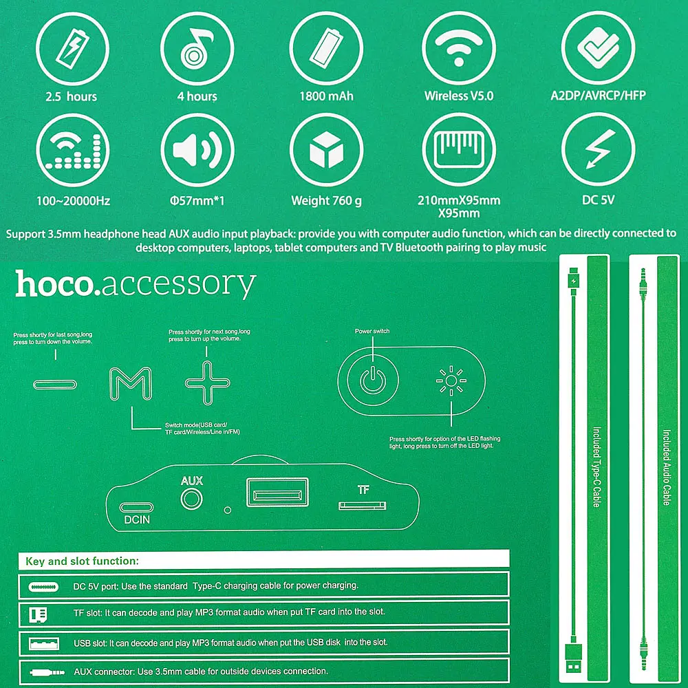 Портативная Bluetooth-колонка Hoco HC8 Pulsating colorful luminous wireless speaker Синий - фото 3