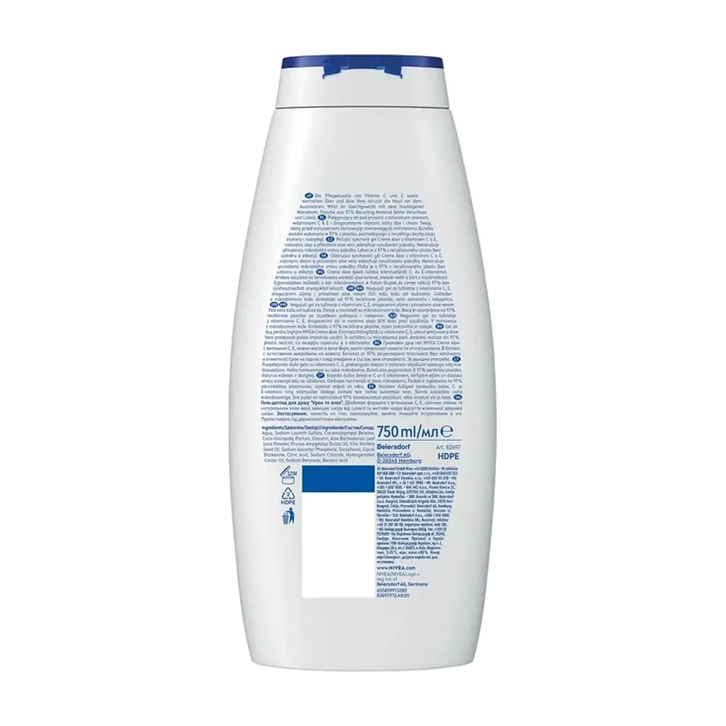 Гель для душу Nivea Creme Aloe Care Shower 750 мл (4005900648181) - фото 3