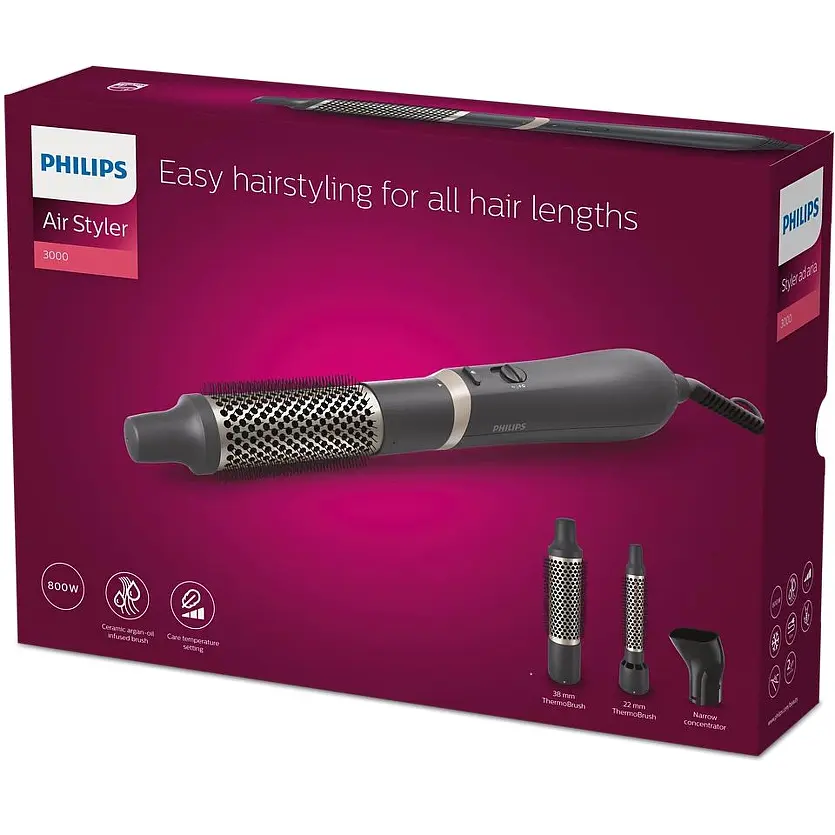 Фен-щітка Philips Air Styler 3000, 800 Вт 3/2 режими чорна (BHA301/00) - фото 10