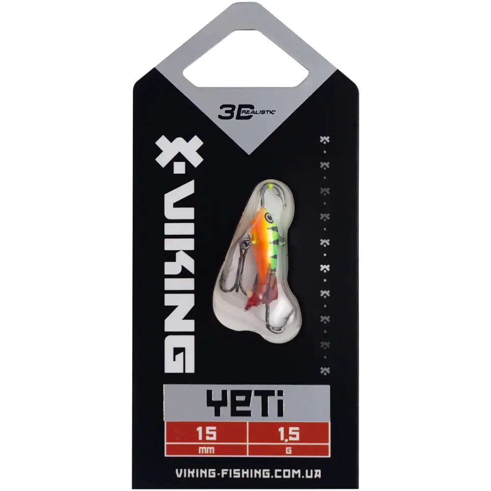 Балансир Viking Fishing Yeti Ice Jig 15mm 1.5g #04 Fire Perch - фото 2