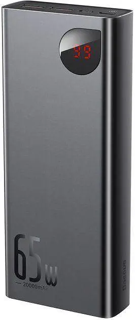 Power Bank Baseus Adaman Metal Digital Display 20000mAh 65W (PPIMDA-D01) Quick Charge Black EU - фото 2