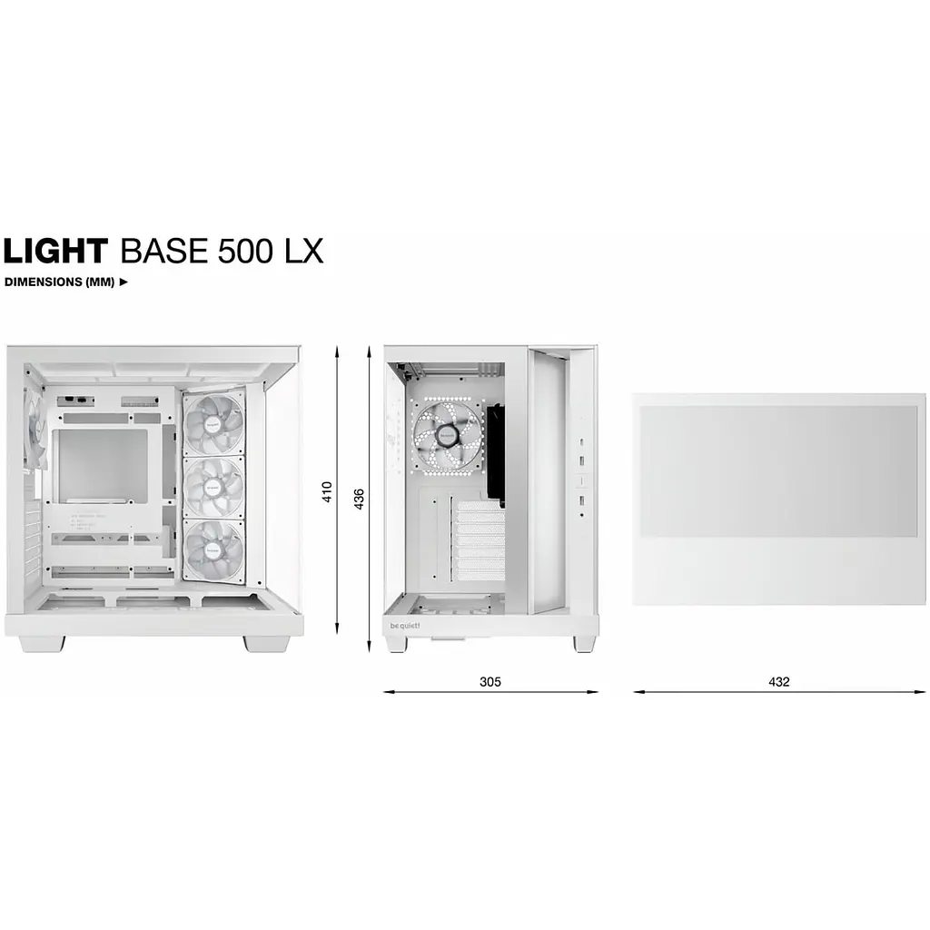 Корпус Be quiet! Light Base 500 LX Tempered Glass без БЖ White (BGW86) - фото 7