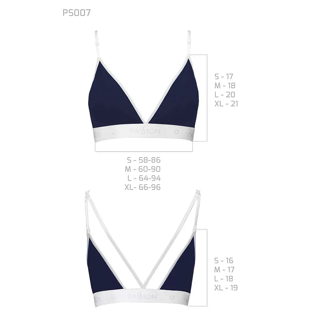 Спортивний топ з подвійними бретелями Passion PS007 TOP L, navy blue - фото 6