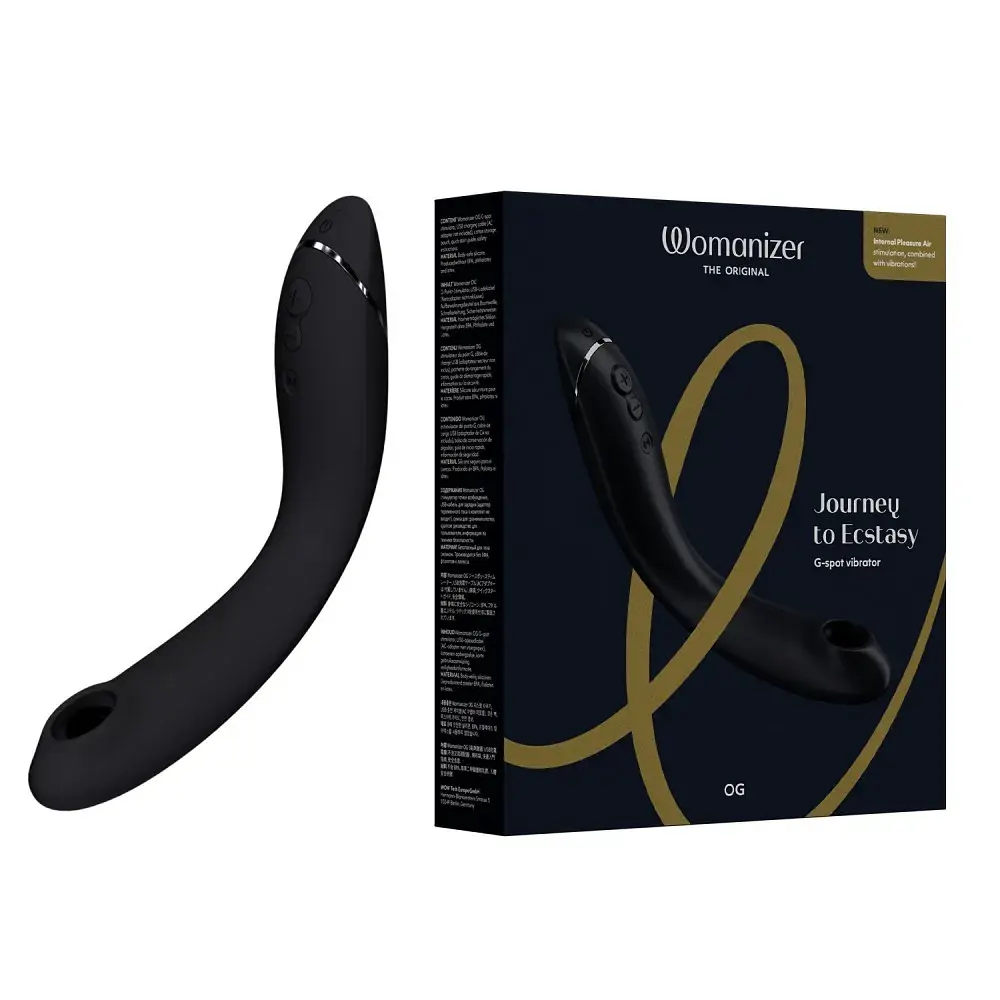 Лубрикант Womanizer OG + 50 мл - Вібратор для точки G з вакуумною стимуляцією, 17.6х3.9 см сірий - фото 20