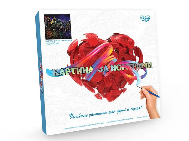 Набір для розпису за номерами 40x40 см KpN-02-01U,02U,03U,...10U "PAINTING BY NUMBERS" в коробці DANKO - фото 4