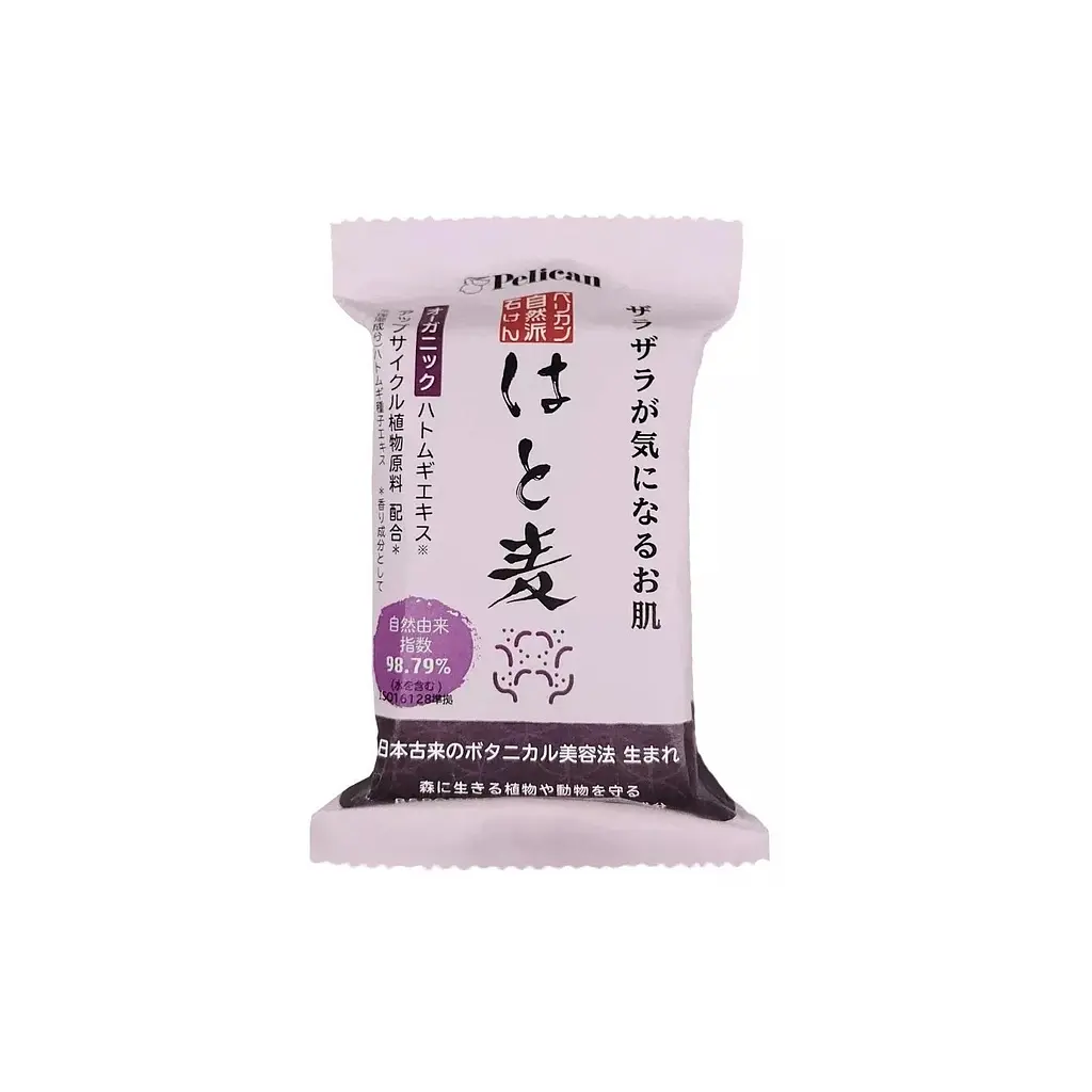Тверде мило Pelican Natural Hatomugi Soap натуральне на основі екстракту коікса 100 г (4976631479477)