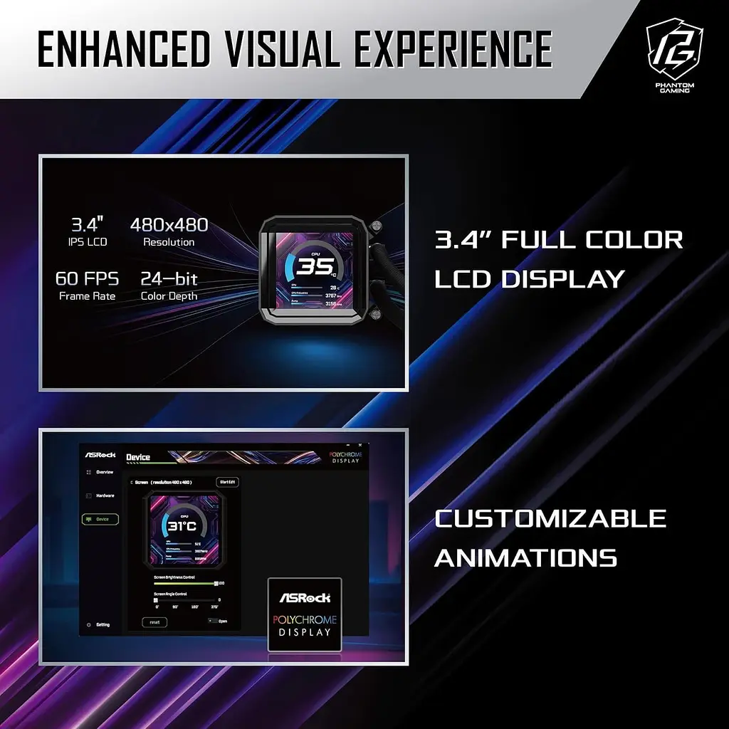 СВО AsRock Phantom Gaming 360 LCD (PHANTOM GAMING 360 LCD) - фото 15