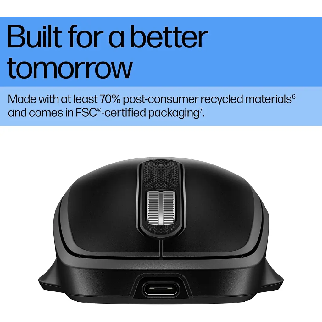 Мишка HP 510 Ultra-Fast Rechargeable Wireless Black (9C2F6AA) - фото 4