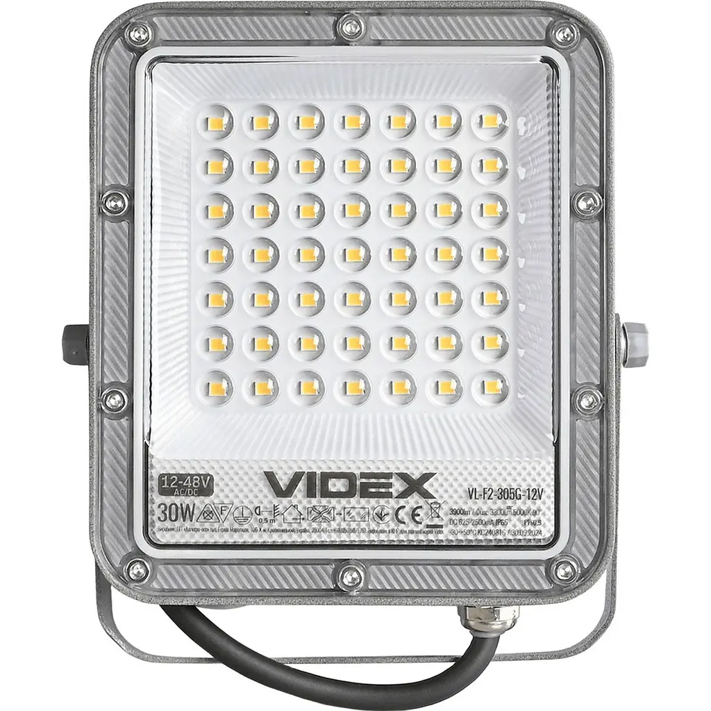 Світлодіодний прожектор Videx Premium F2 30W 5000K AC/DC12-48V (VL-F2-305G-12V) [144843] - фото 2