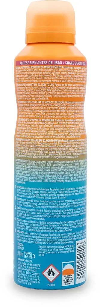 Спрей-міст Babaria Solar Mist Hydra для тіла сонцезахисний зволожуючий SPF 50, 200 мл - фото 2