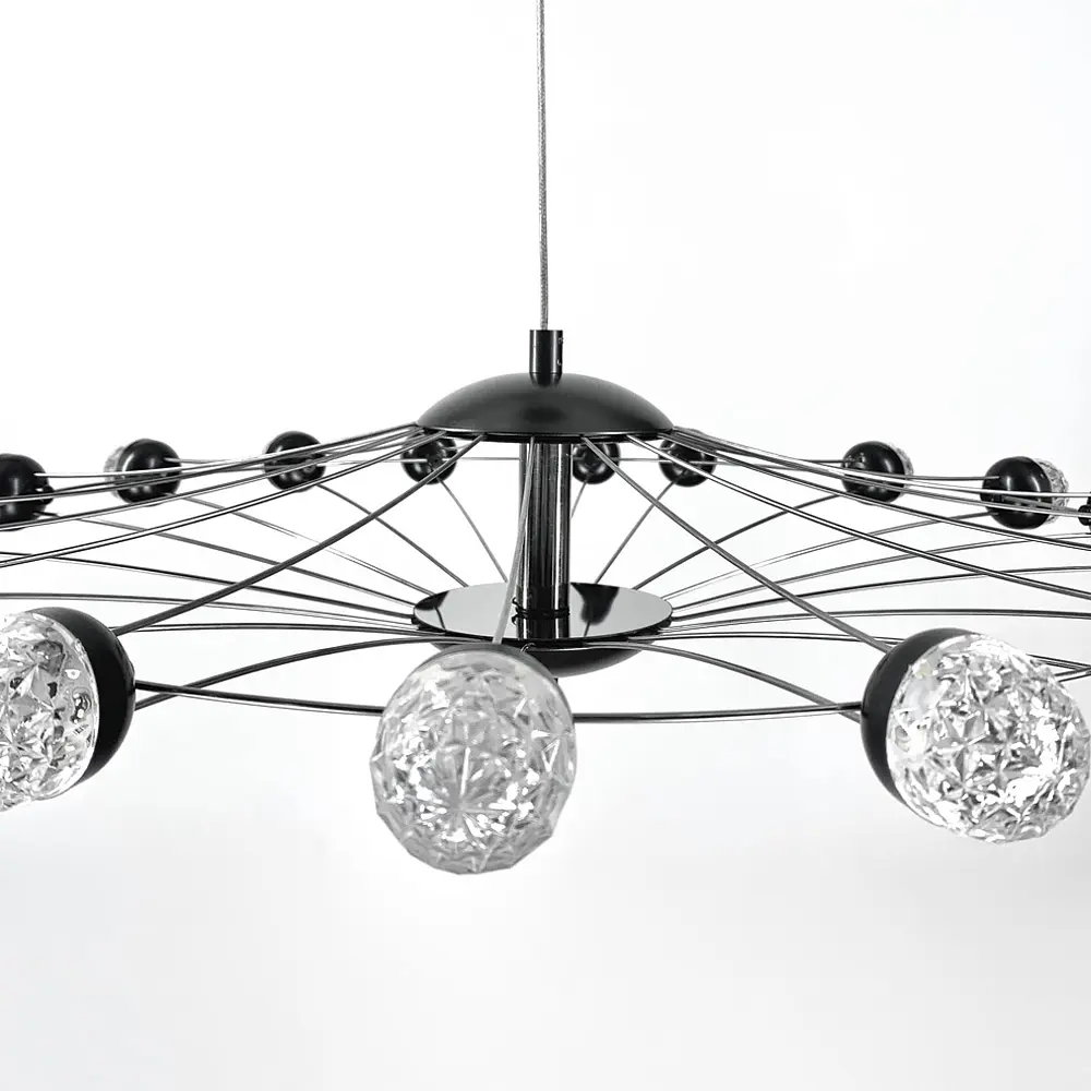 Люстра-колесо в стиле постмодерн на 22 плафона Ø 70 см | Ст. L 20044/22 BK | Line F - фото 4