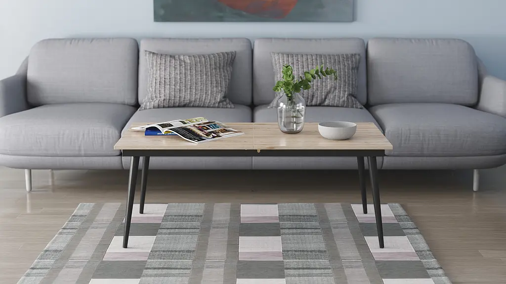 Стіл журнальний трансформер Dandi Small Ferrum-decor 45x120(160)x70 Чорний метал ДСП Дуб Сан-Марино 16 мм (FRD-106798) - фото 10