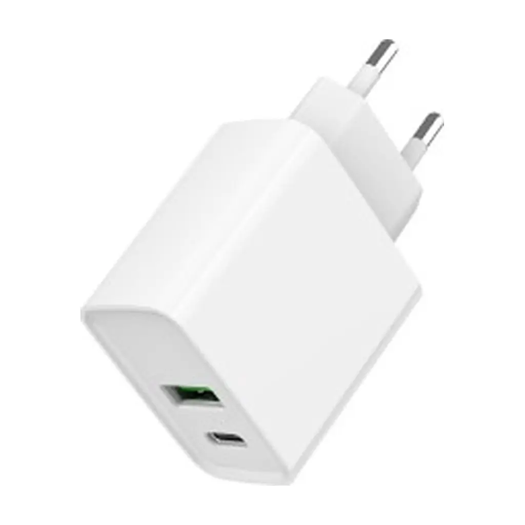 Зарядний пристрій Gembird USB-A + Type-C (PD20W + QC3.0 18W) white (TA-UC-PDQC20-01-W)