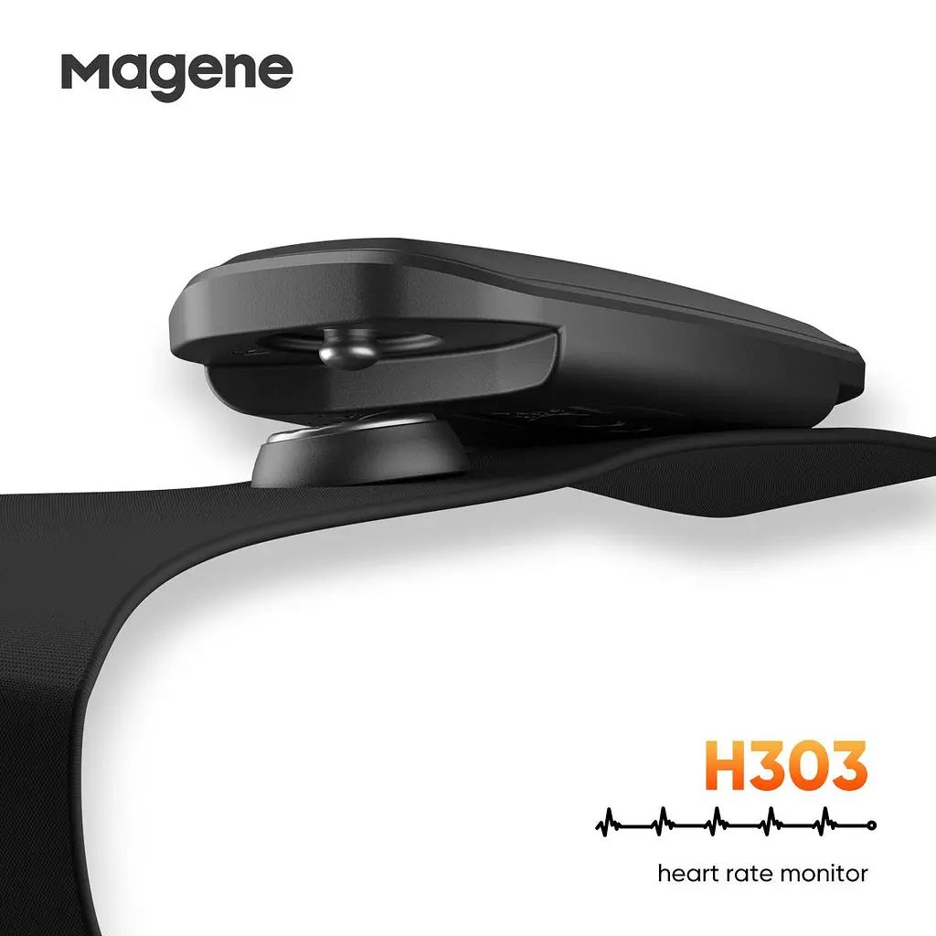 Нагрудний датчик пульсу Magene H303 Монітор серцевого ритму, Bluetooth BLE 4.0 та ANT+ для Garmin | Polar | Bryton | Wahoo | Lezyne | Apple Watch - фото 4