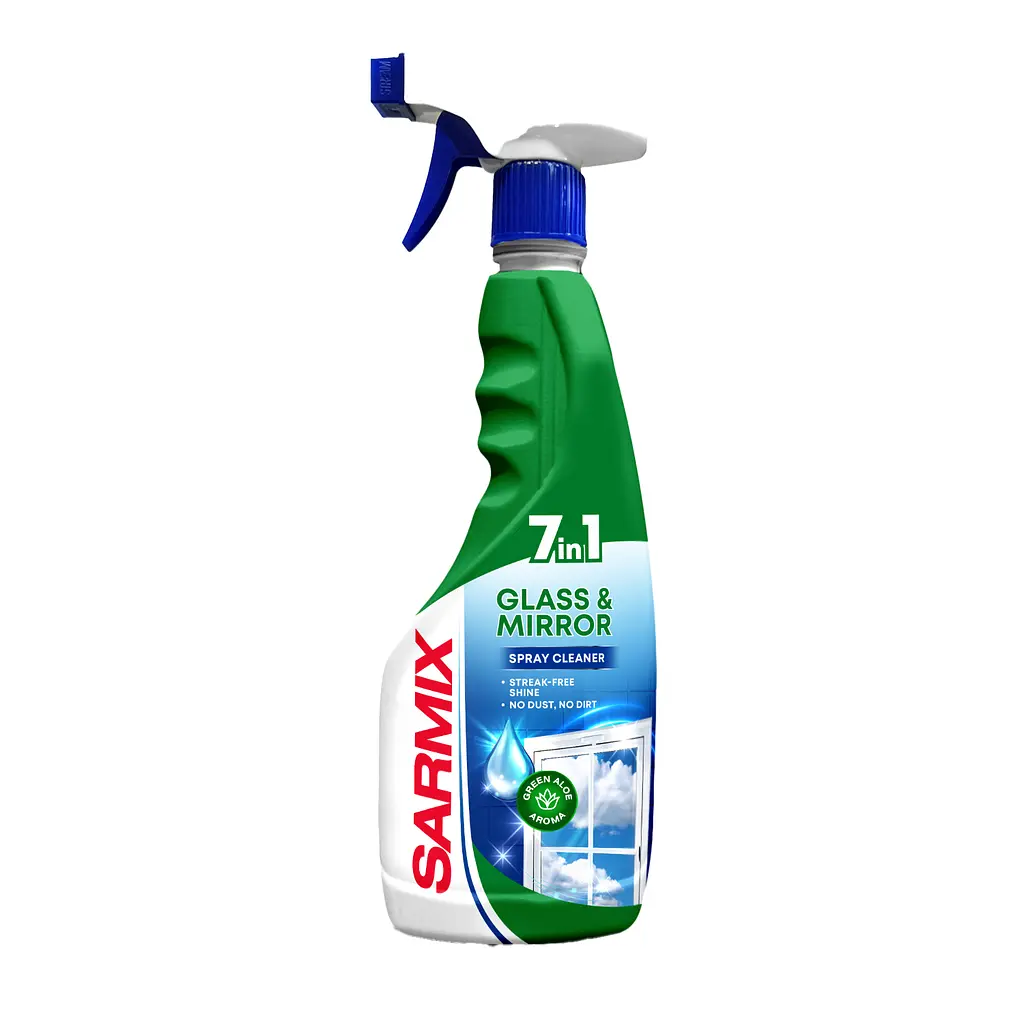 Засіб для миття скла та дзеркал Sarmix Green Aloe з тригером 500 мл