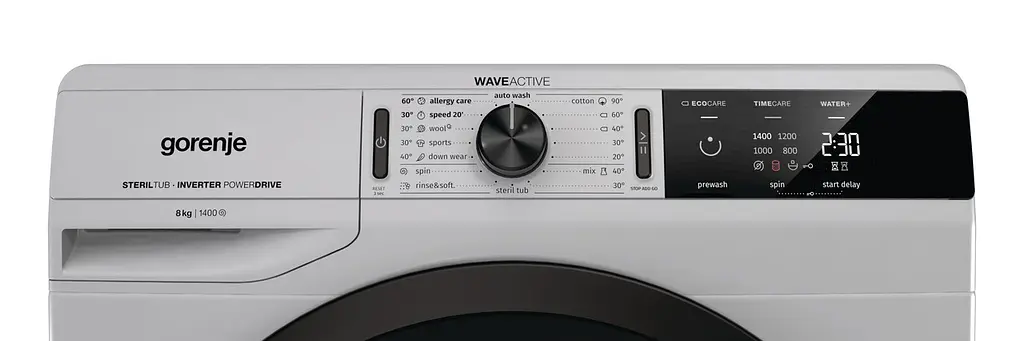 Стиральная машина Gorenje WEI843A/8 кг/1400 об/Inverter/A-30%/16 пр/LED/54.5 см/серый металл. (WEI843A) - фото 4