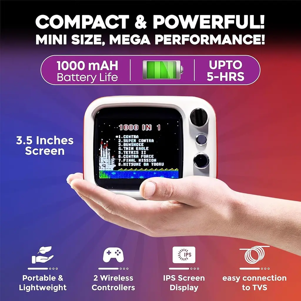 Ігрова консоль H7 Mini TV РЕТРО 740 ігор + 2 джойстики ∙ Портативна ретро-консоль H7 з екраном та джойстиками - фото 2