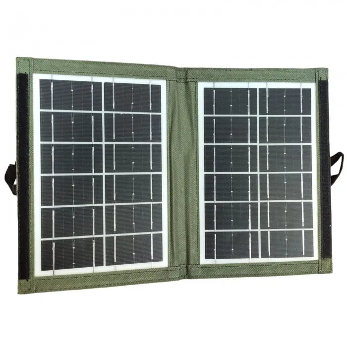 Солнечная панель трансформер 7Вт зарядка от солнца зеленая CcLamp CL-670 Solar Panel - фото 2