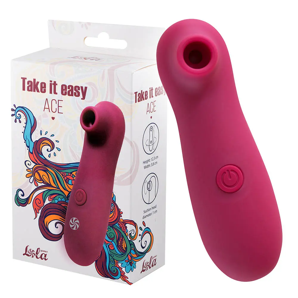 Вакуумний стимулятор клітора Lola games Take It Easy бордовий - фото 5