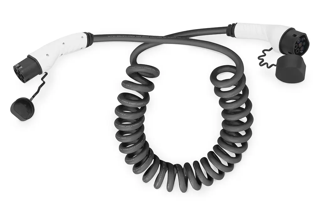 Кабель зарядний Digitus EV Single Phase, 240V, 32A, 7.5 m Type 2 to Type 2 Spiral teh0018833 - фото 2