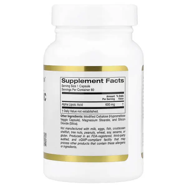 Альфа-ліпоєва кислота Alpha Lipoic Acid 600 mg 60 Capsules CGN vit0006598 - фото 2