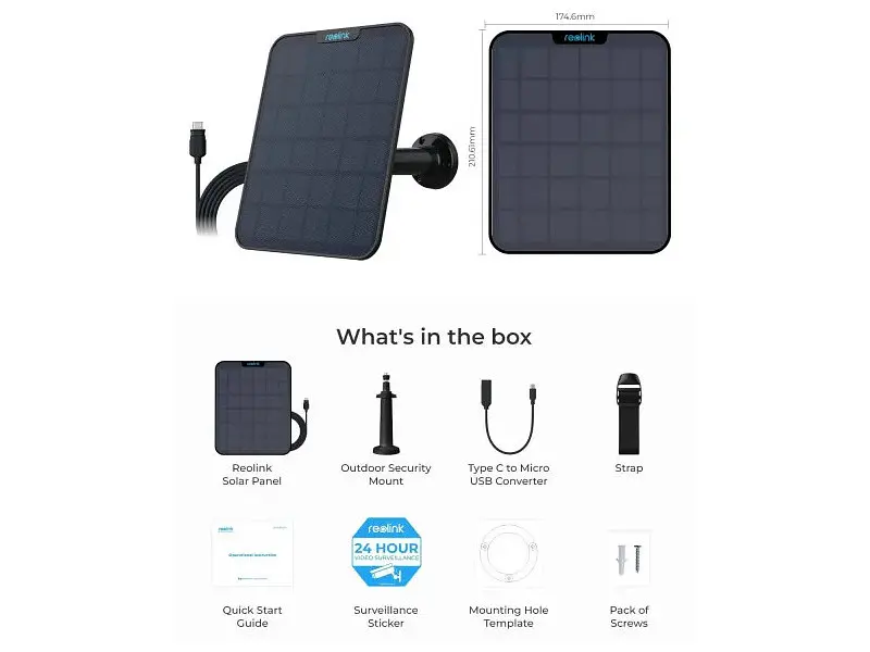 Сонячна панель Reolink Solar Panel 2 Black - фото 2