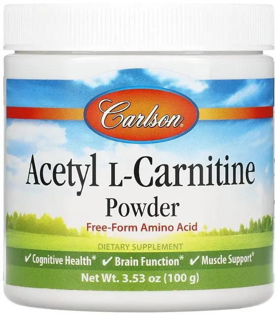 Ацетил карнітин Carlson Acetyl-L-Carnitine 100 грам