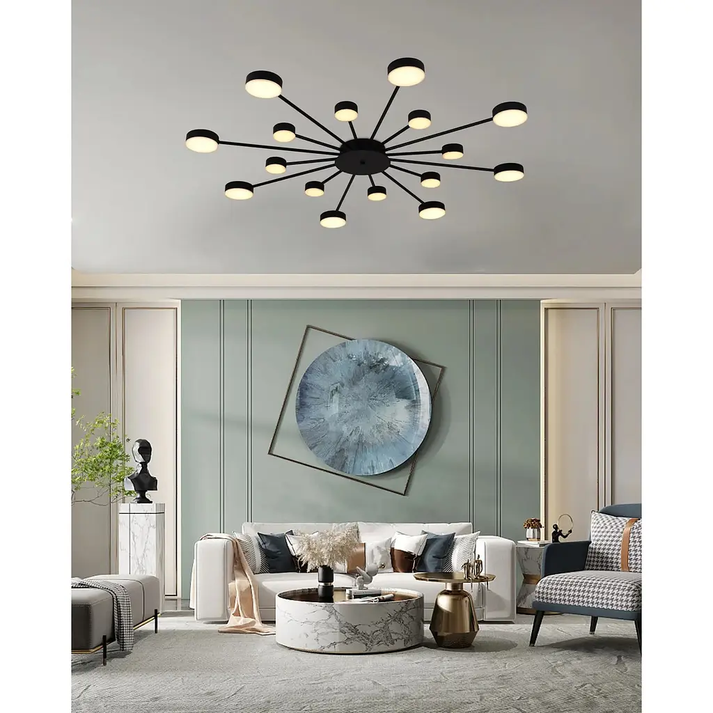 Світильник стельовий Miorro LED Foresta з пультом ДУ 102W 2700-6000К чорний (51-313-005) - фото 7