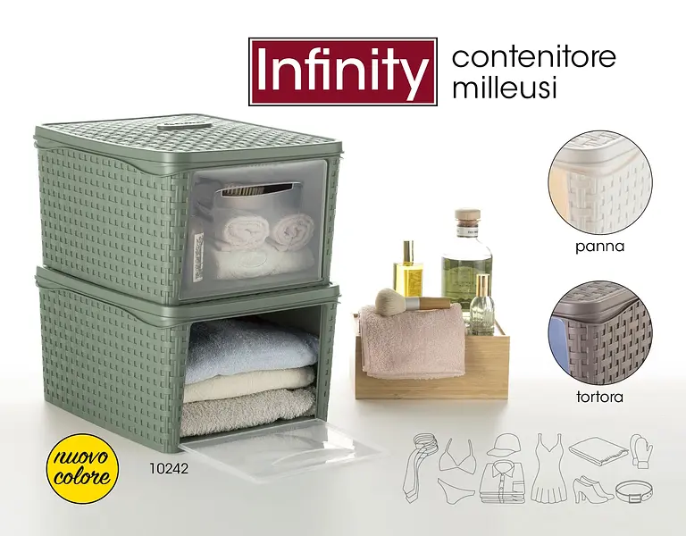 Контейнер для хранения INFINITY 40x50x25h 40л зеленый - фото 2