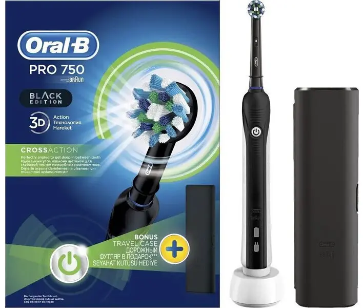 Електрична зубна щітка Oral-B Pro 750 D16 CrossAction (D16.513.UX) Black [67577] - фото 4