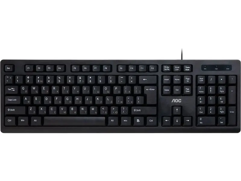 Клавіатура AOC KB100B USB UA Black (KB100B/97)