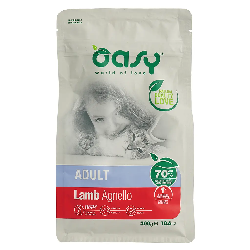 Сухий корм для котів Oasy Lifestage Adult з ягням 300 г - фото 2