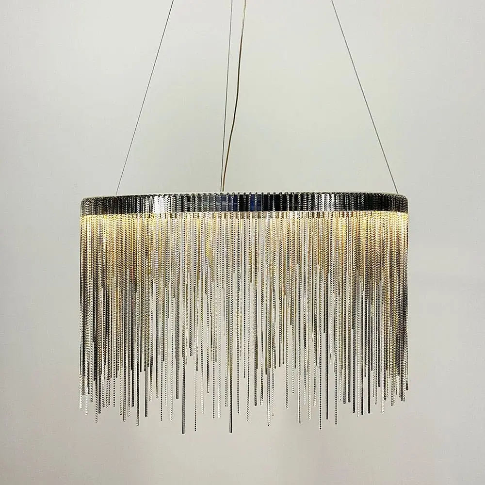 Хромированная люстра с цепочками Ø 50 см Ст. SP 07-500 Line F - фото 2