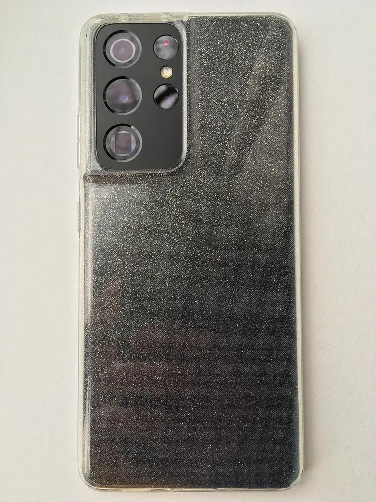 Чохол прозорий протиударний із блискітками Spigen Liquid Crystal Glitter ACS02348 для Samsung Galaxy S21 Ultra (6.8") - фото 3