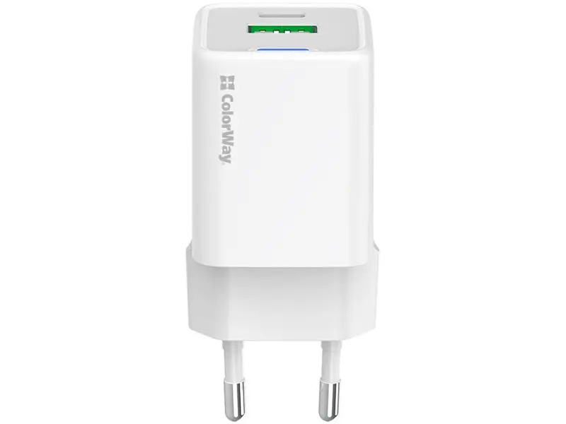 Мережевий зарядний пристрій ColorWay GaN Mini 20 W White (CW-CHS062PD-WT) - фото 3