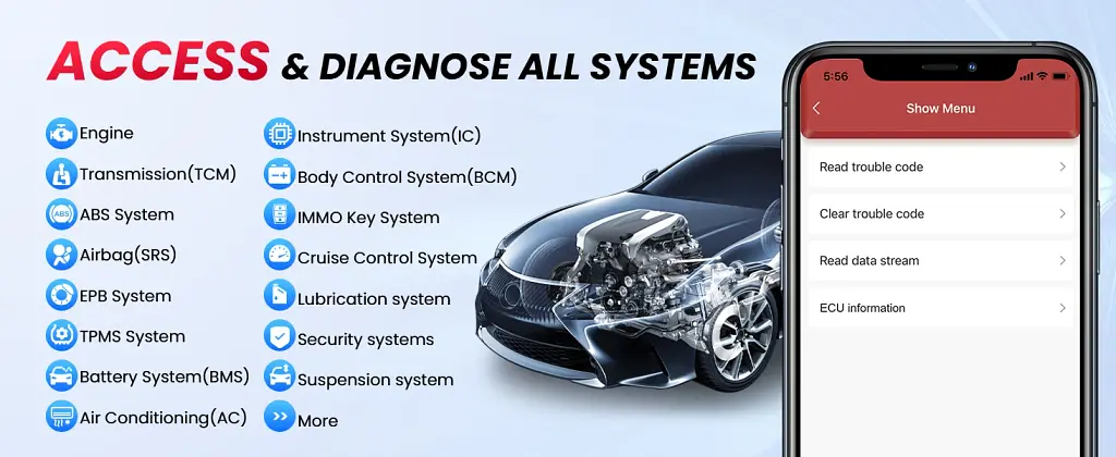 Універсальний автосканер Мультимарочний OBD2 Thinkcar ThinkDiag Mini Професійний діагностичний автомобільний сканер ОБД2, EOBD, ELM327 (19804) - фото 2