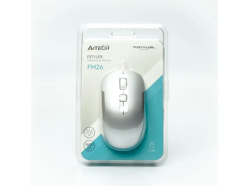 Миша A4Tech FM26 USB Icy White - фото 10