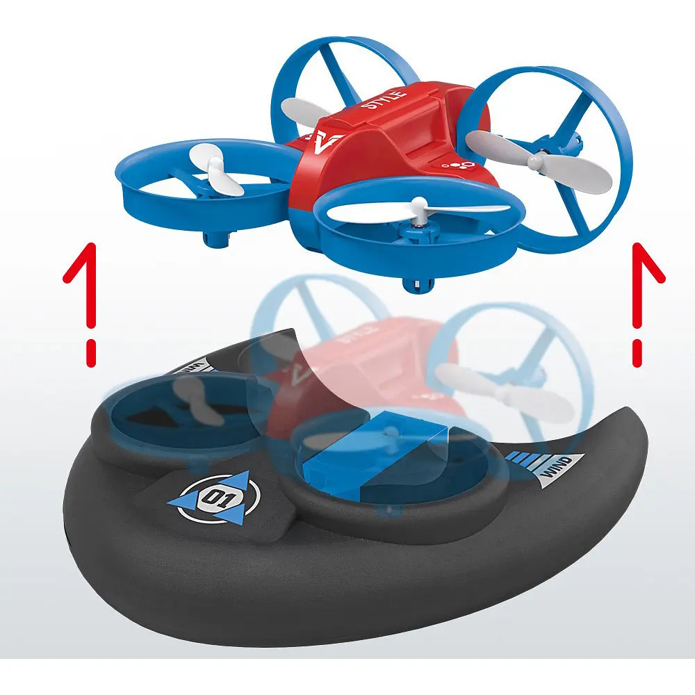 Квадрокоптер JJRC H101 Vehicle Drone Boat 3in1 Red-Blue [119036] - фото 5