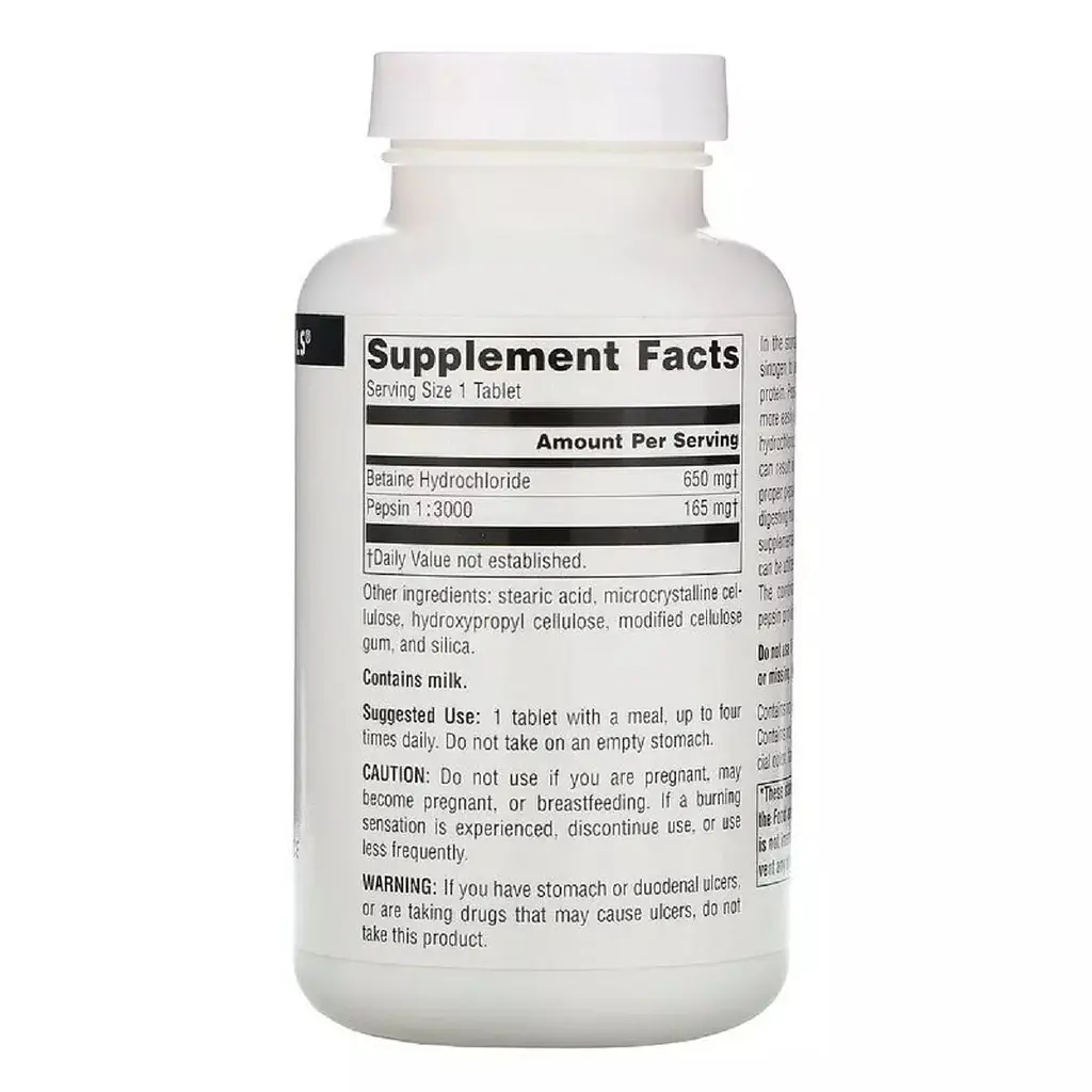 Натуральна добавка Source Naturals Betaine HCl 650 mg, 90 таблеток - фото 2
