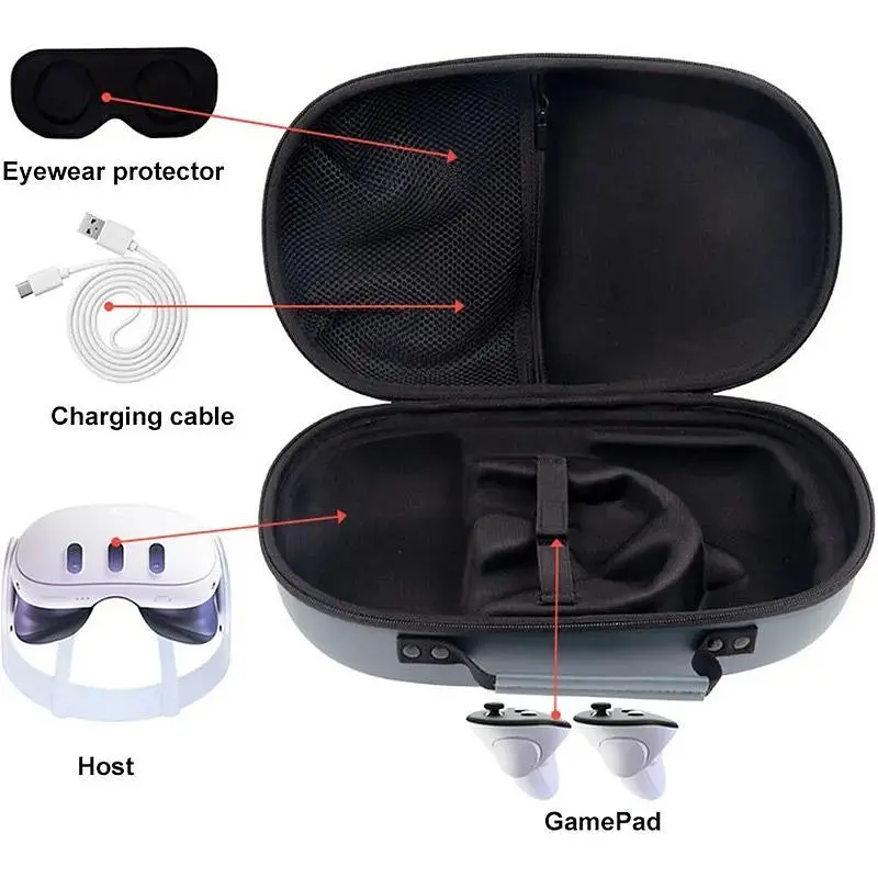 Кейс ALLOYSEED Carrying Case для Meta Quest 3/Quest 3S Gray D [139298] - фото 8