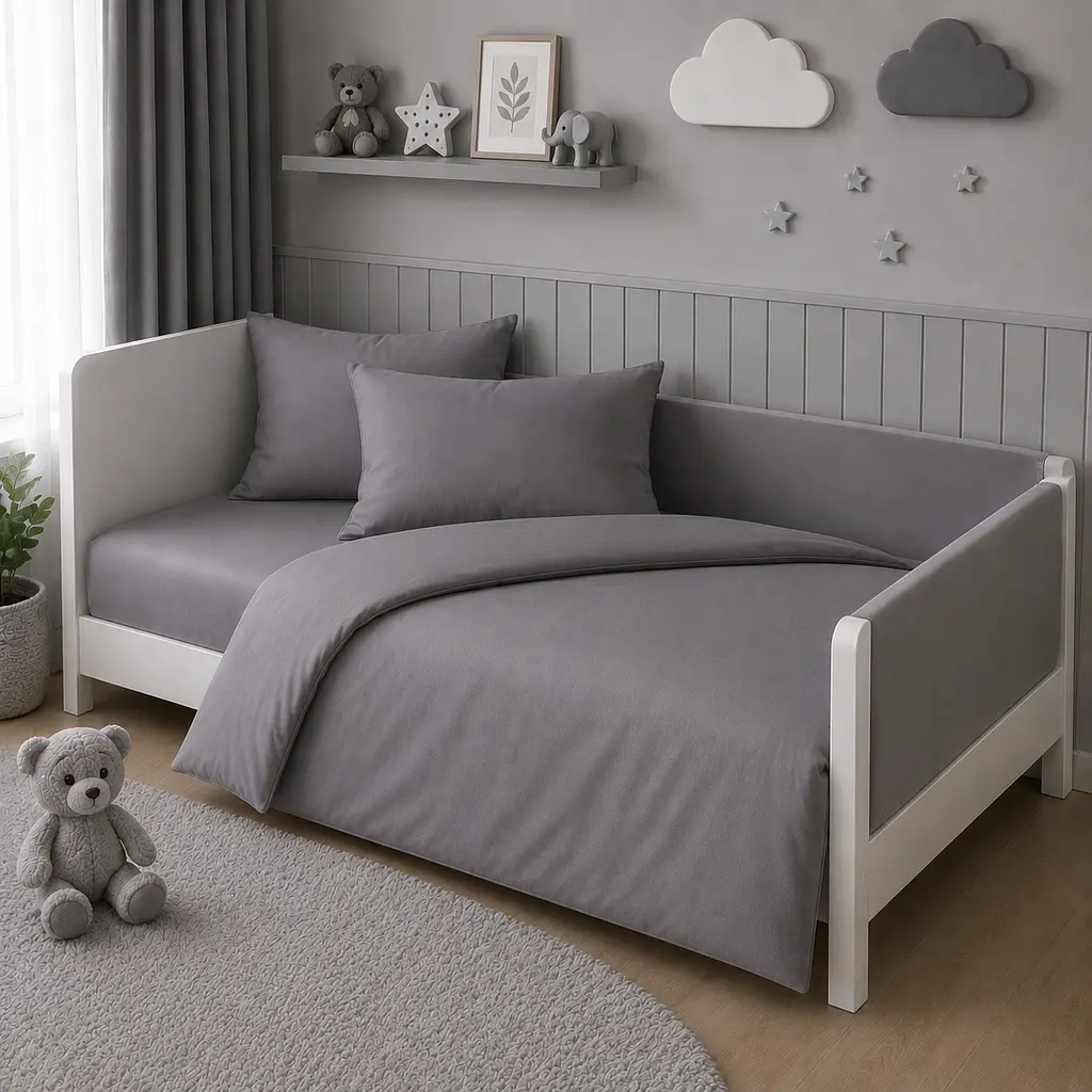 Дитяча постільна білизна MIRSON LITTLE KIDS фланель Ash grey 110х160см (2200012799505) - фото 3